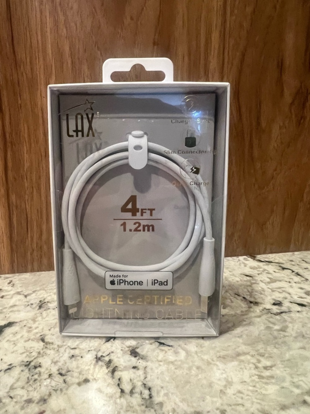 4ft White Lightning Charging Cable for iPhone & iPad